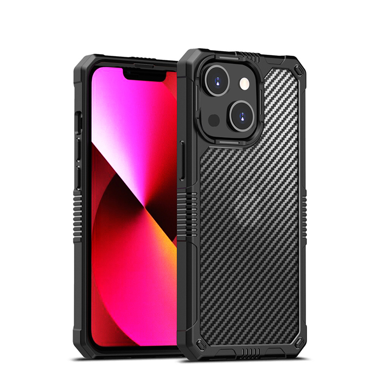 China Manufacturer Shockproof Tpu PC Combo Carbon Fiber Texture Phone Case For iPhone 13 Pro Accept OEM Design Phone Case