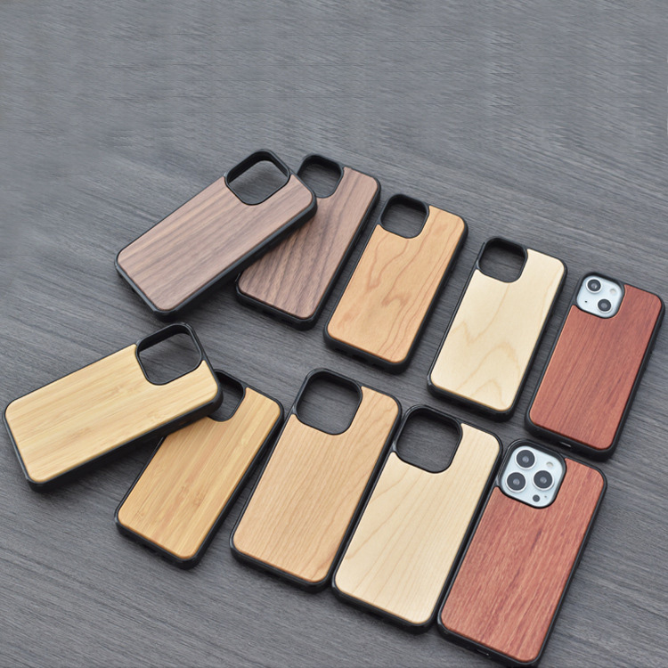 Hot Sale Blank Natural Wooden Mobile Phone Case For iPhone 13 12 11 XS MAX Cover Case TPU+PC Wood Case