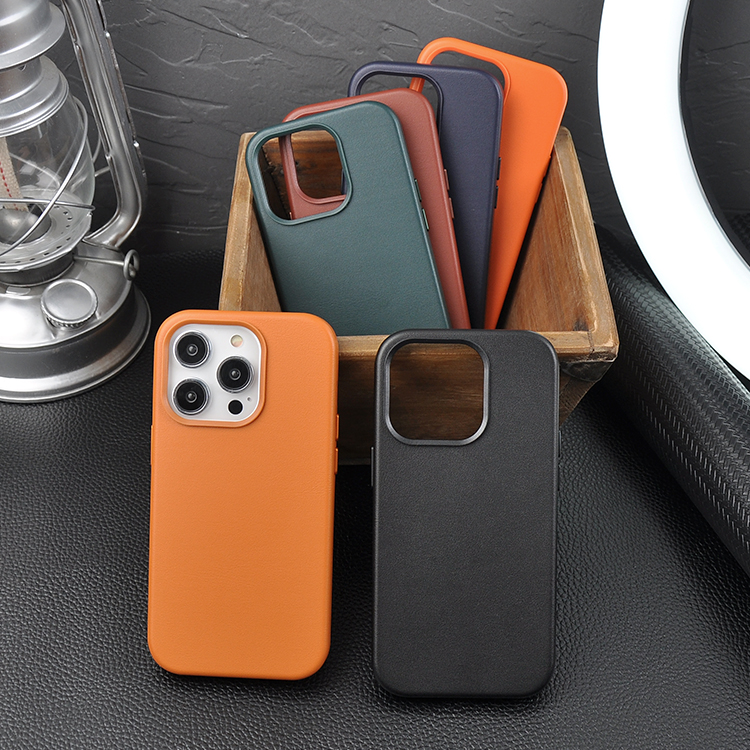 Luxury Mobile Phone Case With Magsafe Pu Leather Wireless Charger Cell Leather Phone Case for iPhone 14 Pro 14 Plus 13 Pro Max