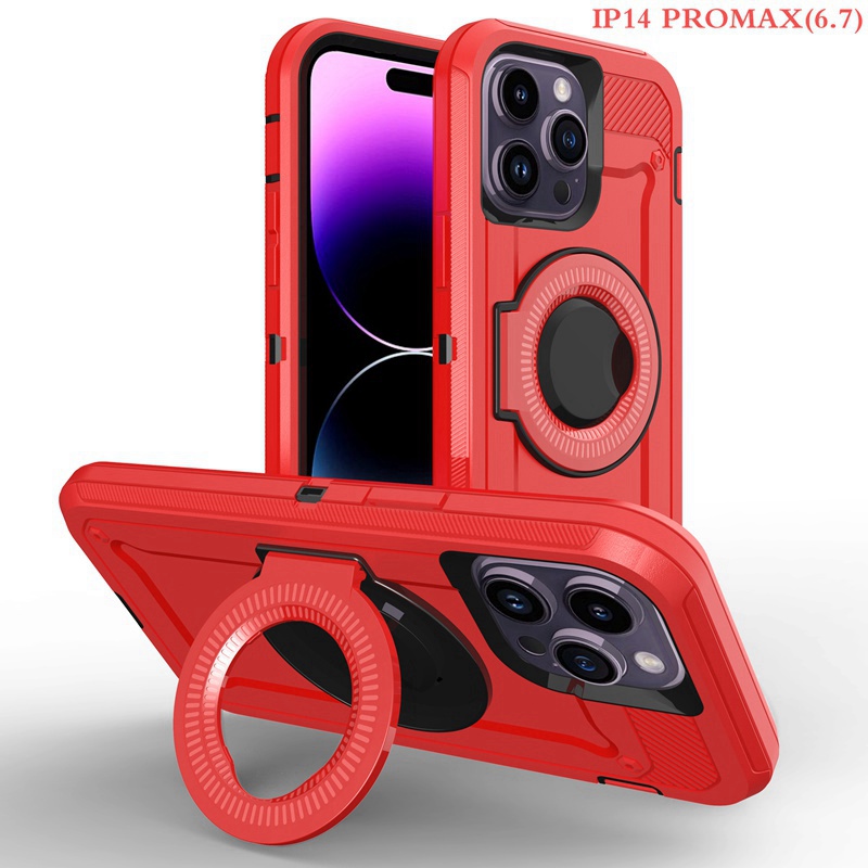 Carcasa de teléfono antishock magnético de soporte para iPhone 14 pro Max