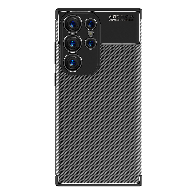 Classic Business Style Carbon Fiber Texture TPU Phone Case for Samsung Galaxy S23 Ultra