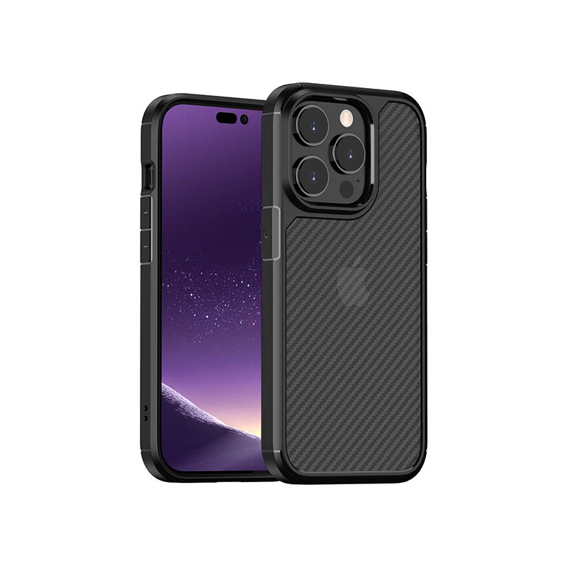 New Translucent Matte Carbon Fiber Texture Shockproof Phone Case for iPhone 14 Pro Max