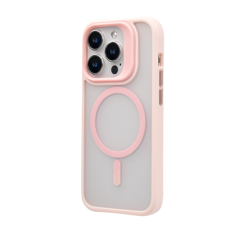 Pink MagSafe Shockproof Mobile Phone Case for iPhone 14 Pro Max