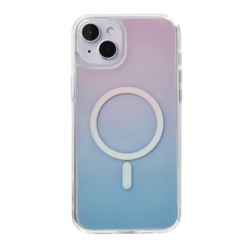 New Gradient Colorful Mobile Phone Case Transparent Clear Case Magnetic PC TPU Shockproof Falling Proof Cover For iPhone 15 16 Pro