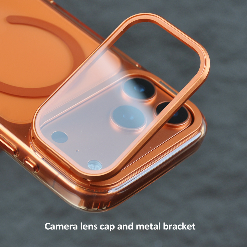 Transparent Phone Case with kickstand, aluminum alloy holder