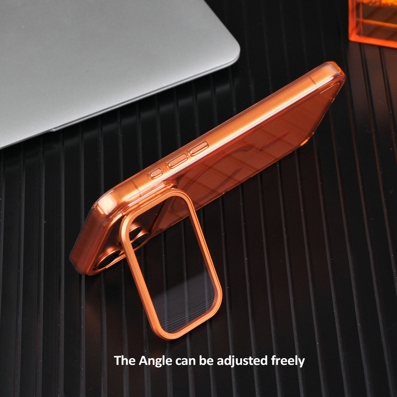 Transparent Phone Case with kickstand, aluminum alloy holder