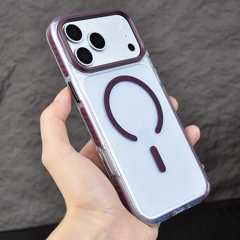 High clear case, detachable magsafe case,  camera stand