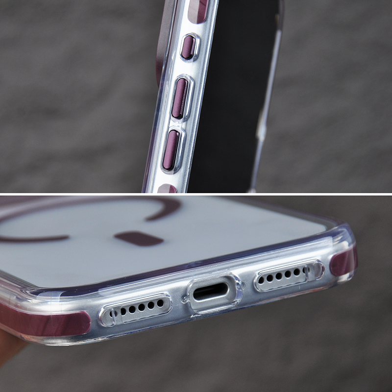 High clear case, detachable magsafe case,  camera stand
